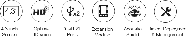 Icons representing SIP-T46U features